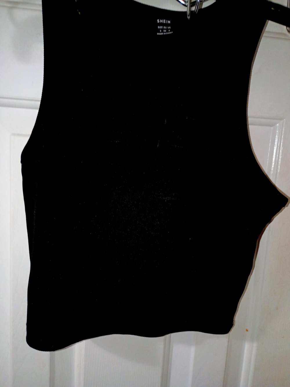BNWT-SHEIN Black Ribbed Sleeveless Crop Top